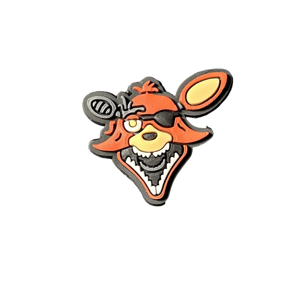 Orange Black Foxy Shoe Charm One Size